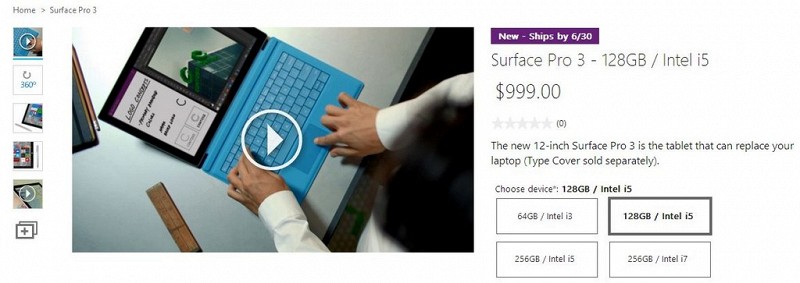 Microsoft начала продажи планшетов Surface Pro 3