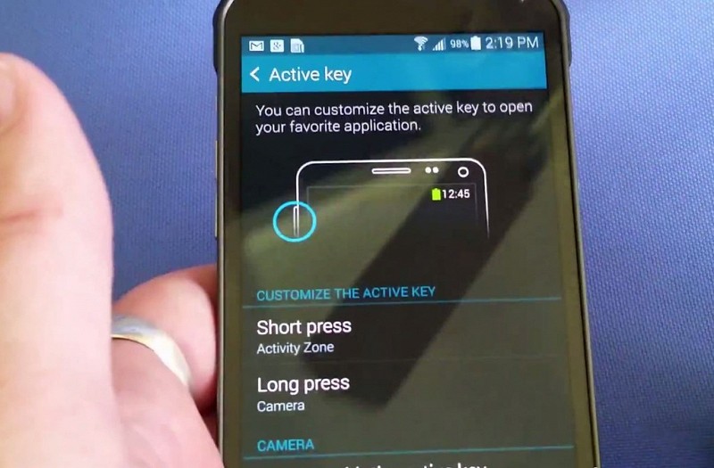Samsung GALAXY S5 Active получит Active-кнопку и барометр