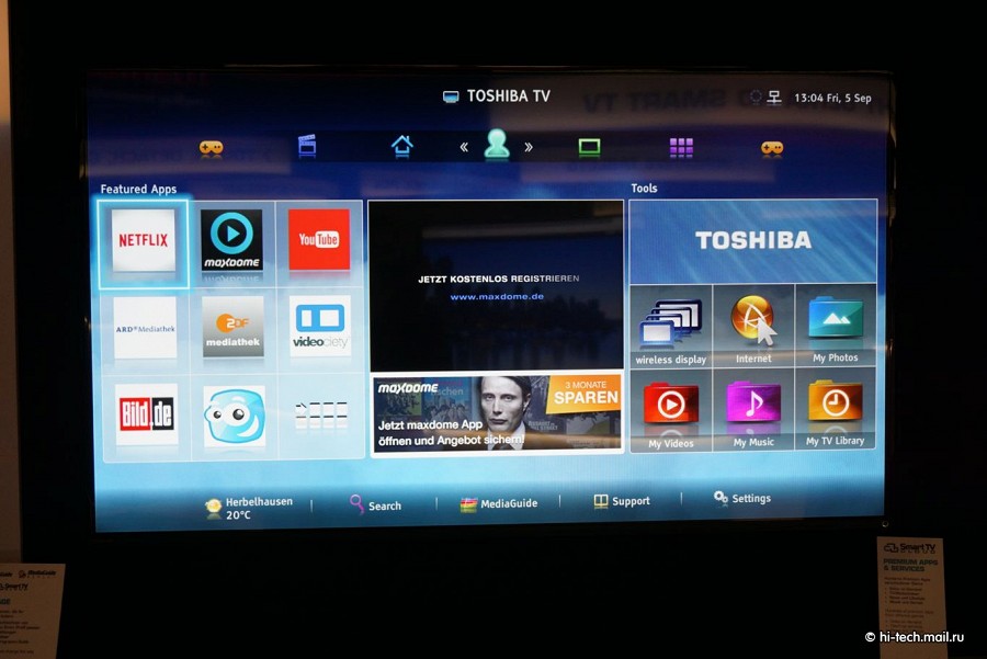 Toshiba на IFA 2014: европейская линейка Ultra HD и телевизор с автокалибровкой