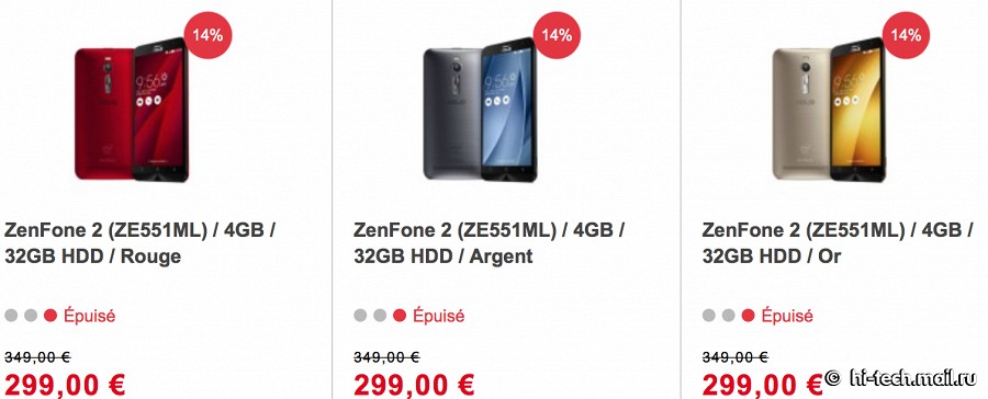 ASUS Zenfone 2 уже в продаже. Цены