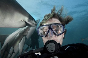 Фотограф осмелился сделать сэлфи с акулами