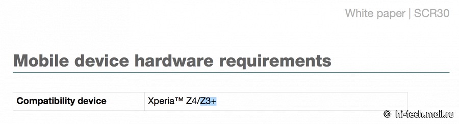 В официальных документах Sony обнаружен Xperia Z3+