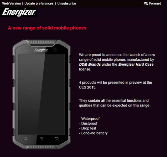 Energizer выпустит свои первые смартфоны
