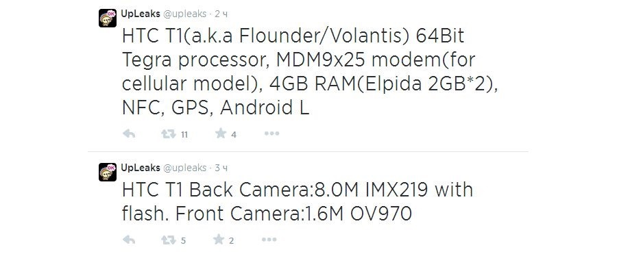 Google Nexus 9 / HTC T1: характеристики