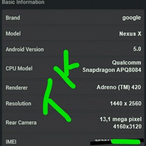 Подтверждены характеристики и версия Android у Google Nexus X